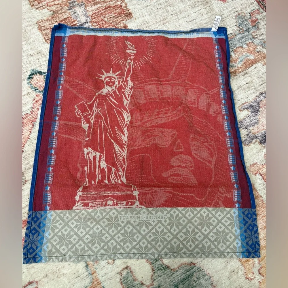 Garnier-Thiebaut Statue of Liberty‎ CottonTea Towel Red White Blue France Made